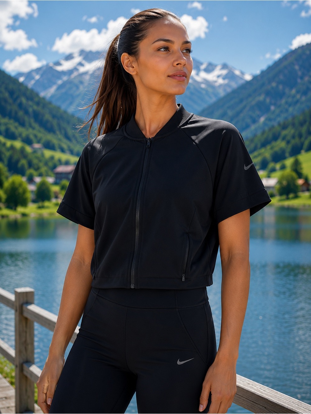 💚Nike Black Short Sleeve Zip-Up Sweatshirt - Picture 12 of 12